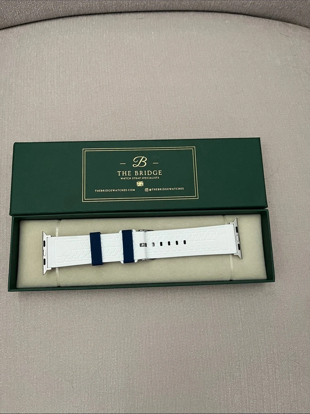 The Bridge royal blue with white stripe regatta watch strap